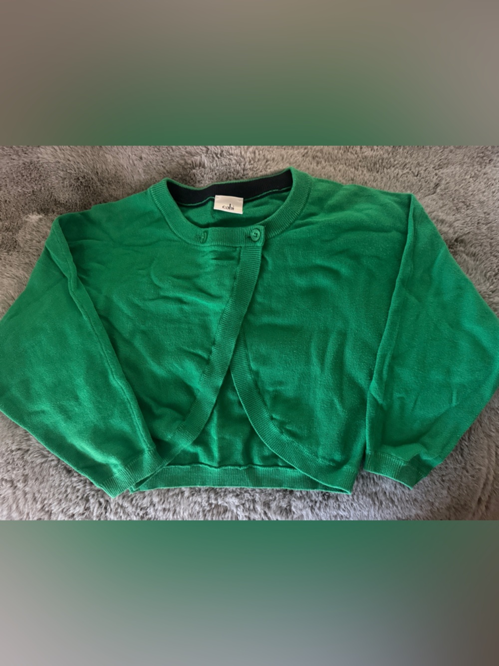 CAbi Kelly Green Button-Up Cardigan